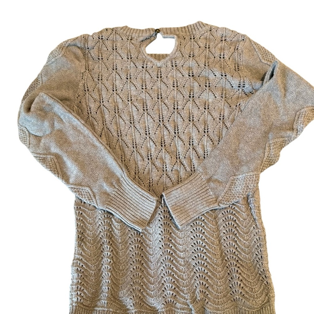 Banana Republic Textured Knit Grey Sweater Medium. 100% cotton - Picture 2 of 6